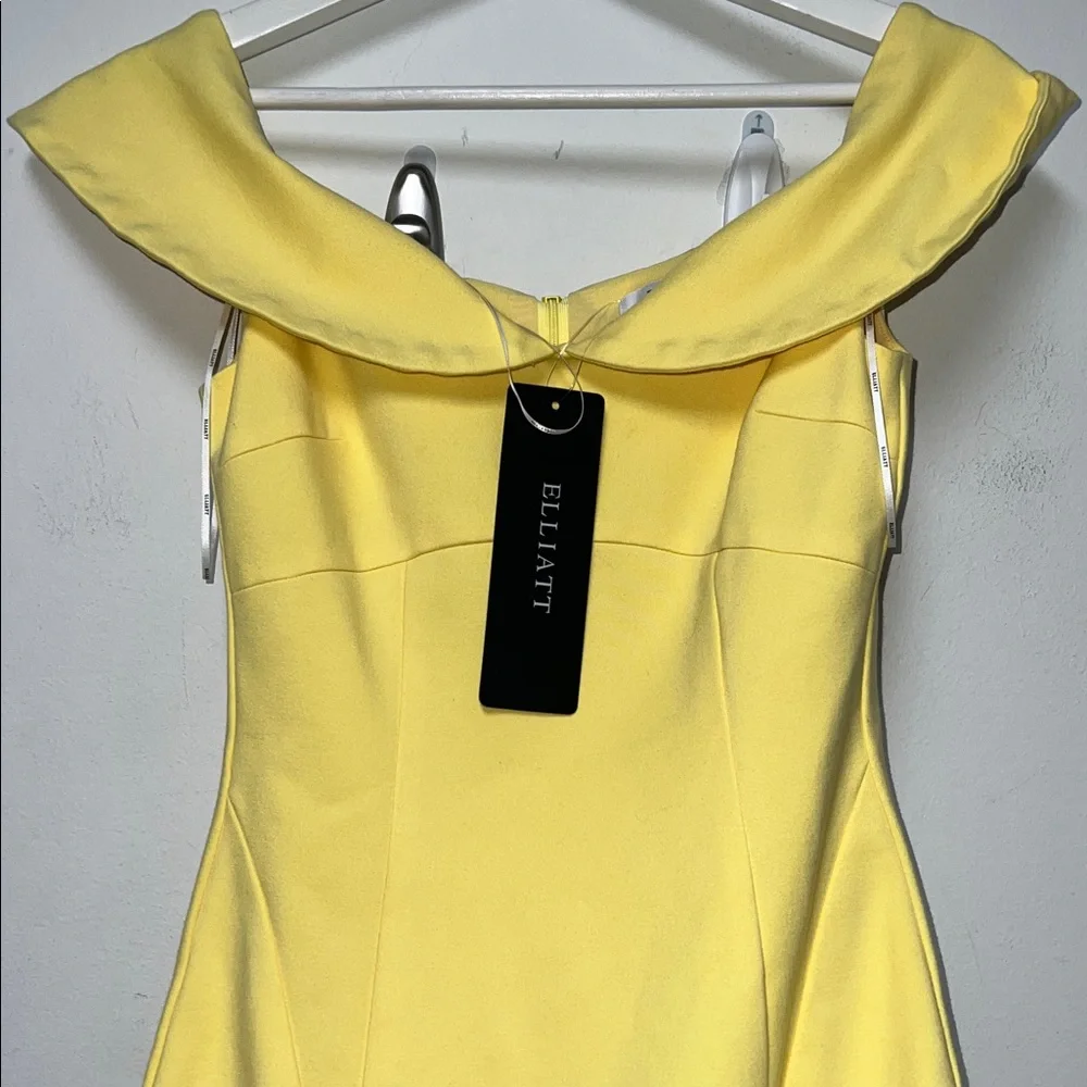 Elliatt Plateau Midi Dress Lemon Yellow Size XS NWT